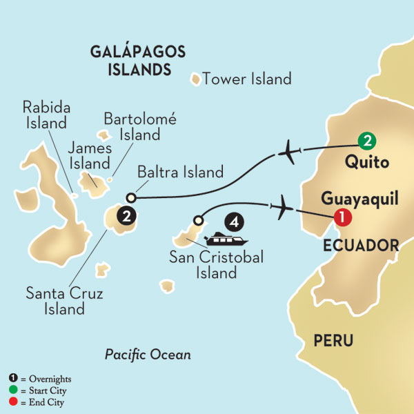 Itinerary map -- courtesy Avalon Cruises